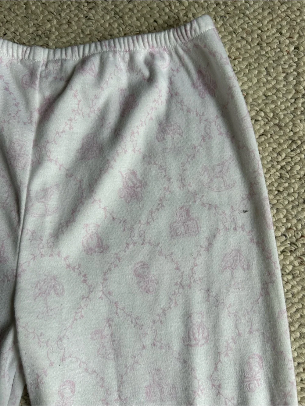Vintage American Girl Girls White and Light Pink Ruffle Pajama Set